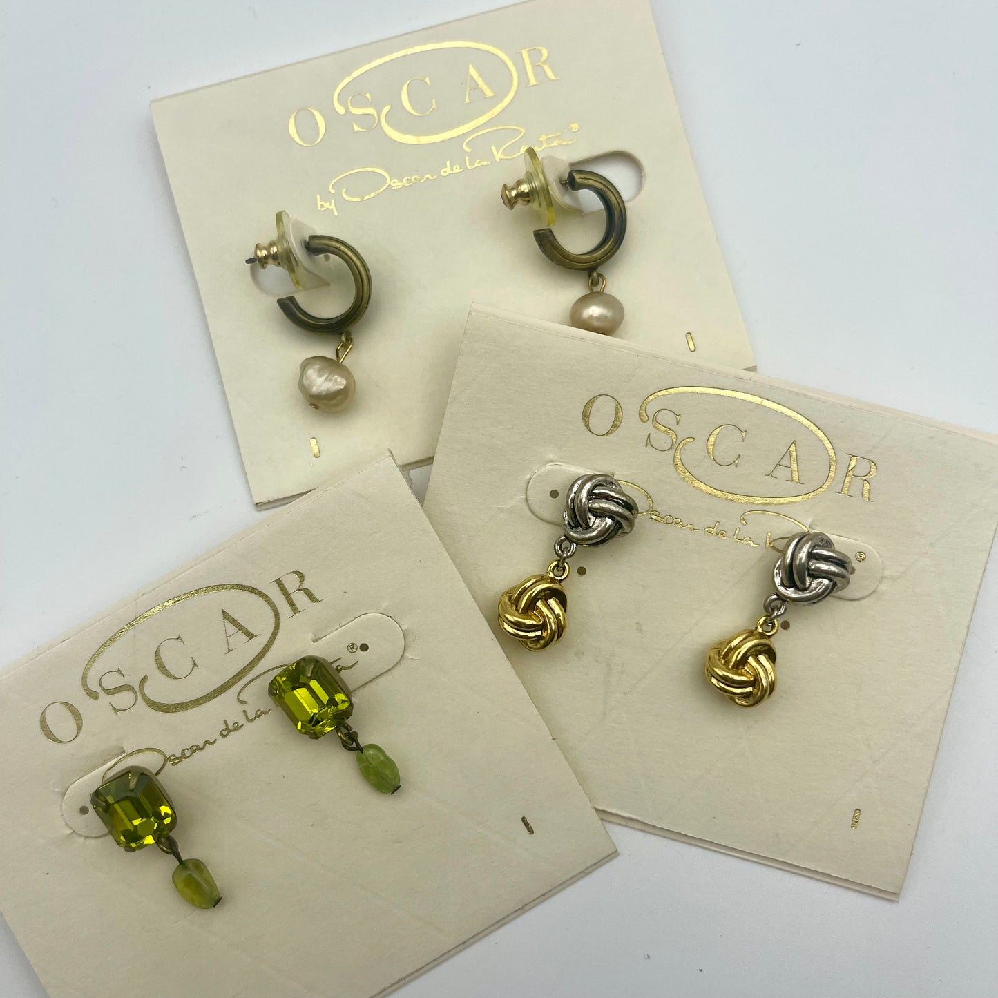 Vintage Oscar de la Renta Earring Set! Three pairs of designer earrings for the price of one. Handpicked from our curated collection Just for YOU!. $200+ Value