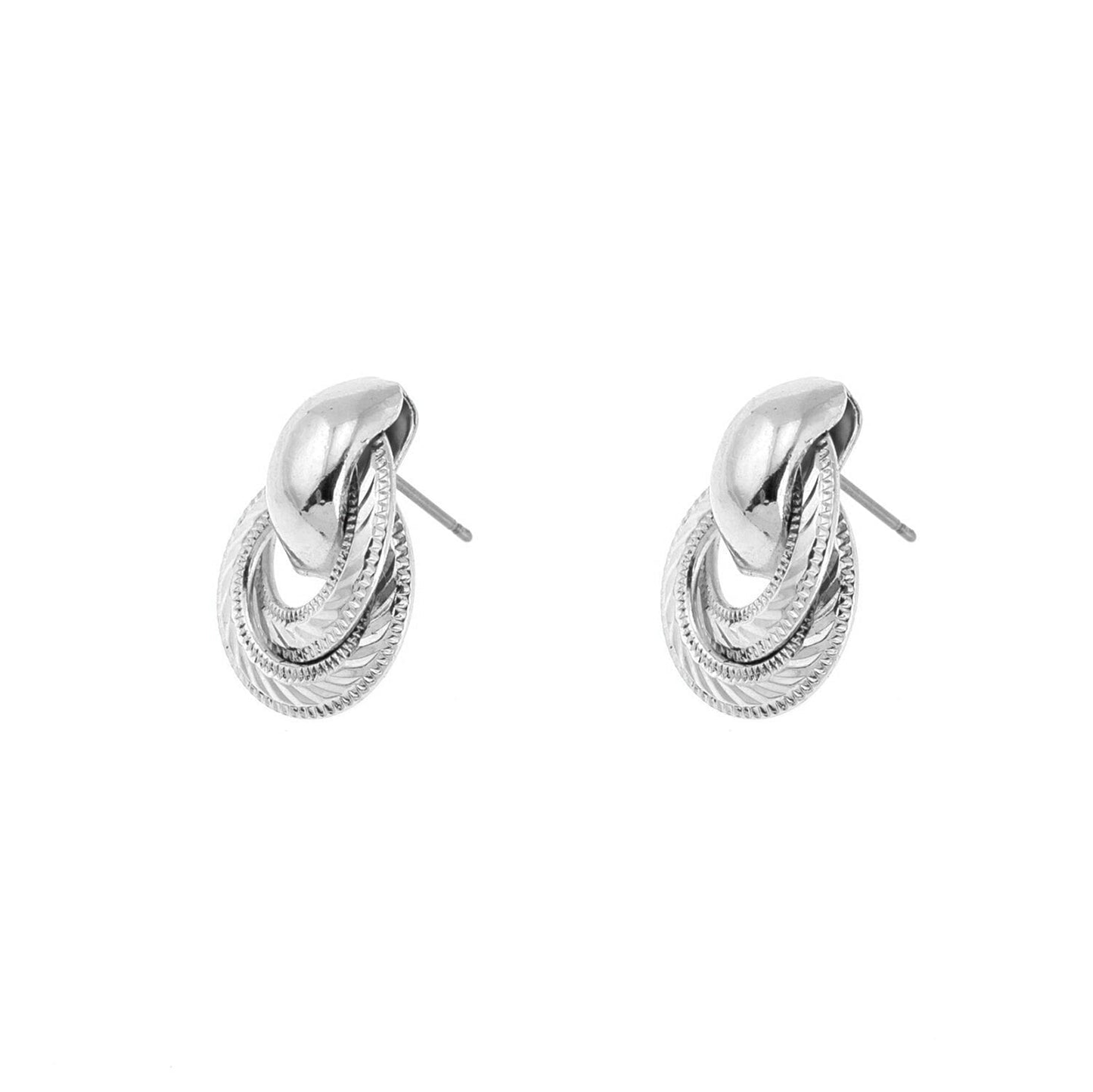 Vintage Oscar de la Renta Earrings Silver Tone Plating