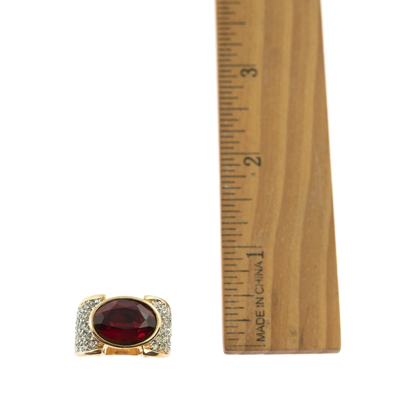 Vintage Amethyst Austrian Crystal Cocktail Ring - 18k Yellow Gold Electroplated jewelry image 1
