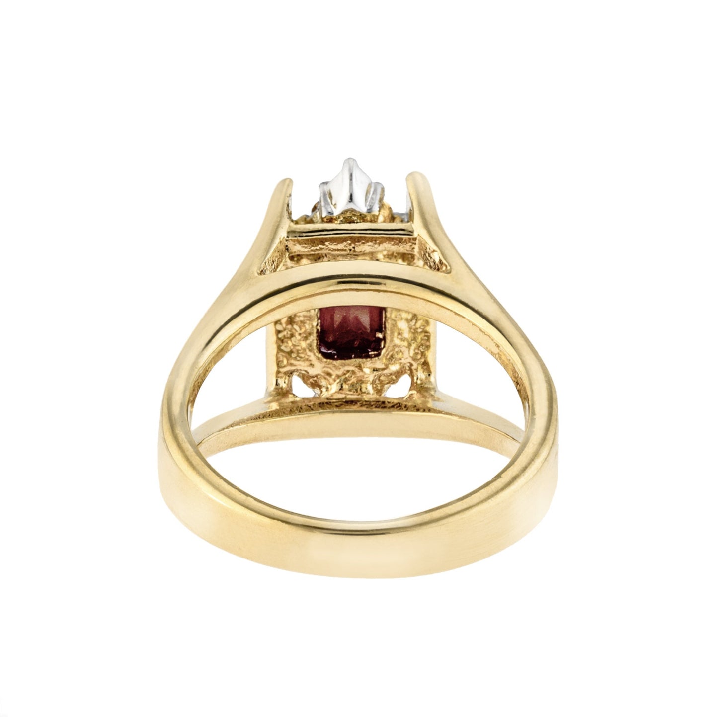 Vintage 1980s Garnet and Clear Austrian Crystal Ring - 18k Gold Electroplated - January Birthstone jewelry image 1