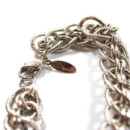 Vintage Oscar De La Renta Yellow or White Gold 8 Inch Textured Links Bracelet Designer Antique Jewelry