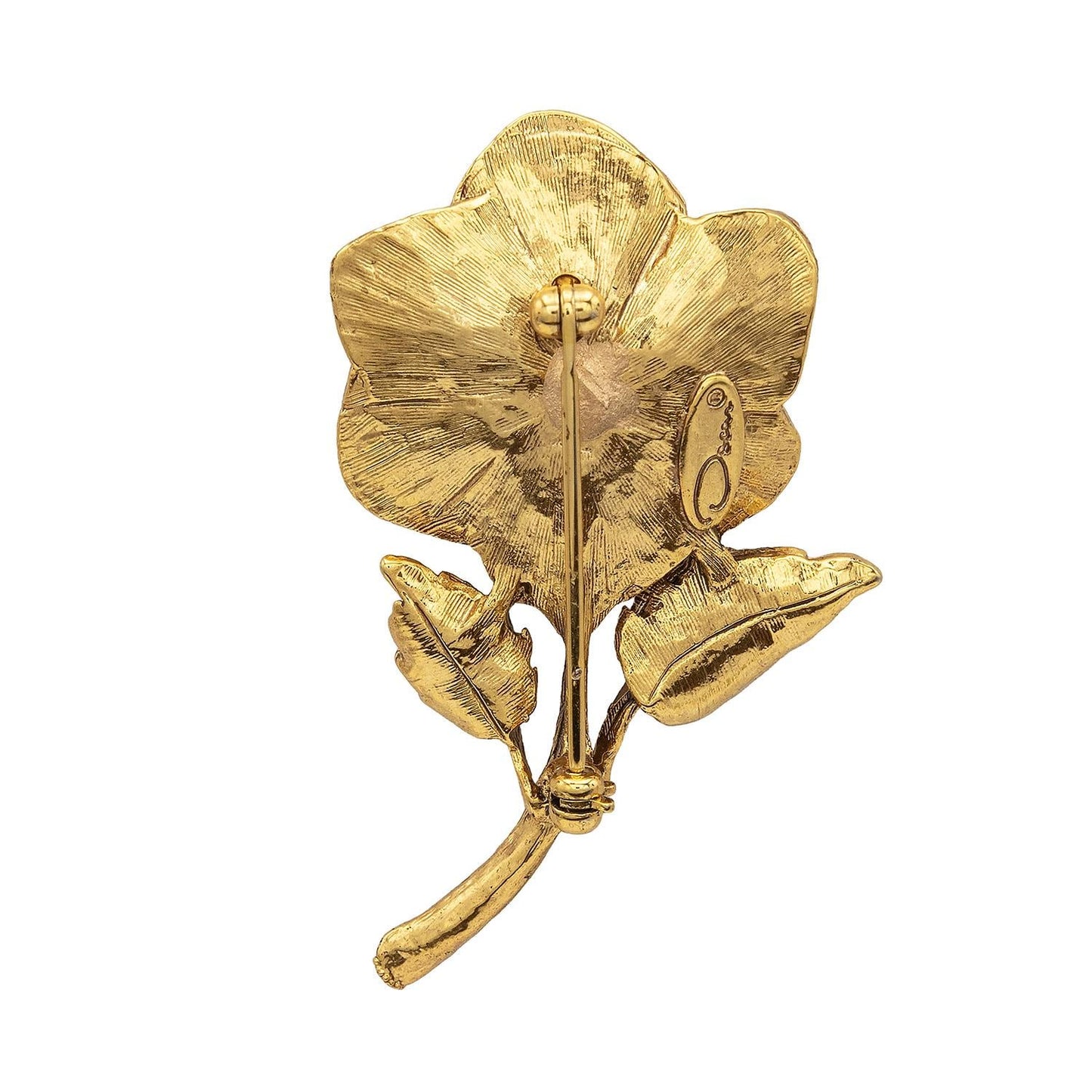 Vintage Oscar de la Renta Rose Brooch Yellow Gold Pin Luxury Designer Jewelry Womans Antique Estate Jewelry