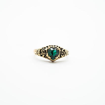 Women's Vintage Ring Austrian Crystal Antique 18k Gold Electroplated Filigree Ring R1375 Vintage Womans Ornate Antique Jewelry