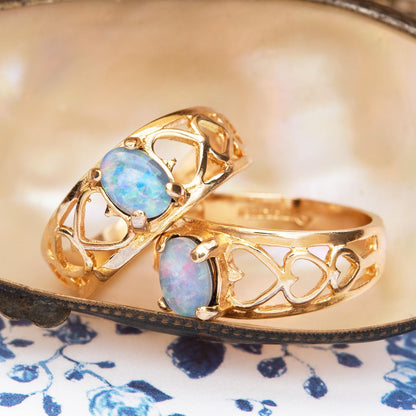 Vintage Ring Retro Design Ring 18k Gold Electroplated Antique Jewelry for Women Heart Cutout Band Gold