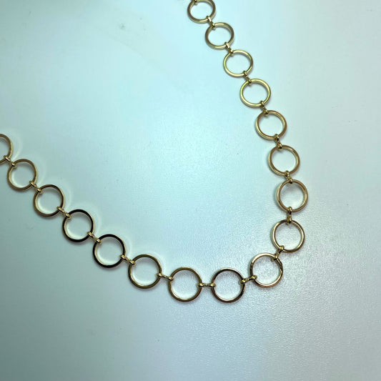 Vintage Designer Oscar de la Renta Linked 16 Inches Long 1/2" Rounds Necklace OSN-115LG