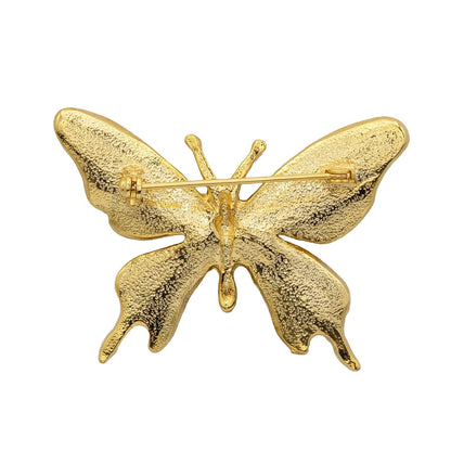 Women's Vintage Butterfly Brooch Pin Austrian Crystals Antique Style Gold Plated
