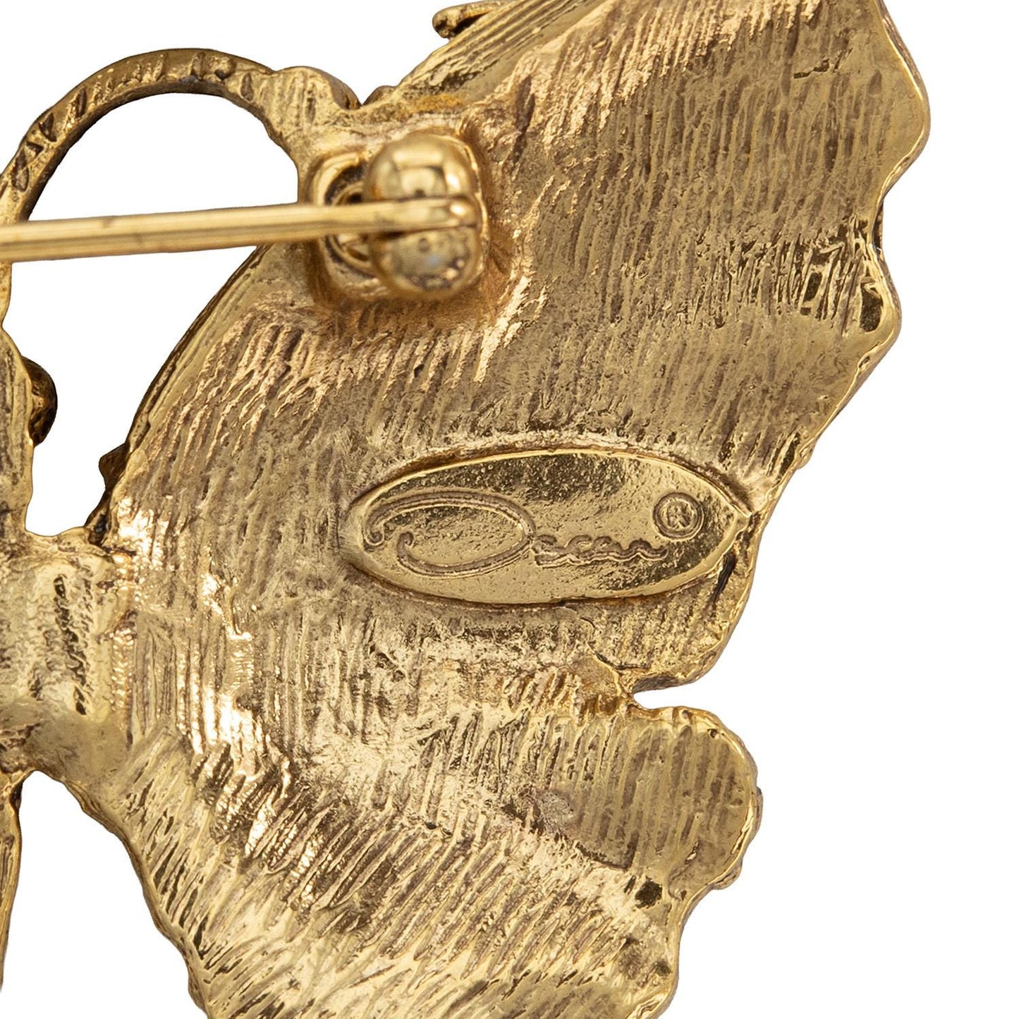 Vintage Oscar de la Renta Butterfly Brooch Gold Pin Luxury Designer Jewelry Womans