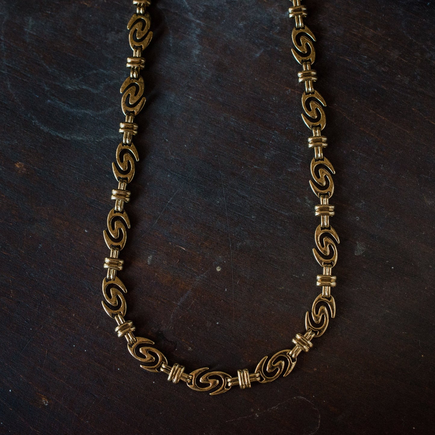 Vintage Womens Oscar de la Renta Logo Necklace 32" Gold Plated Chain Antique Designer Necklace for Mom Grandma Womens Gifts Birthday ONLY 1