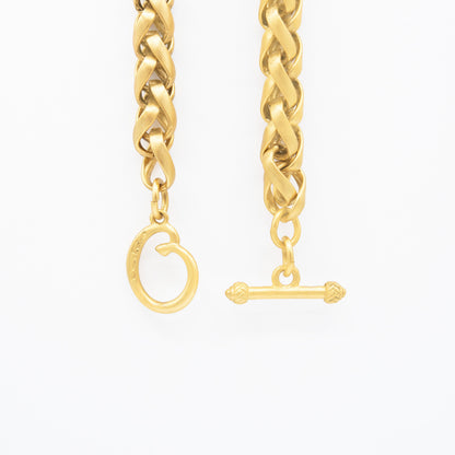 Vintage Oscar De La Renta 24" Inch Matte Gold Plated Chain Women's Necklace