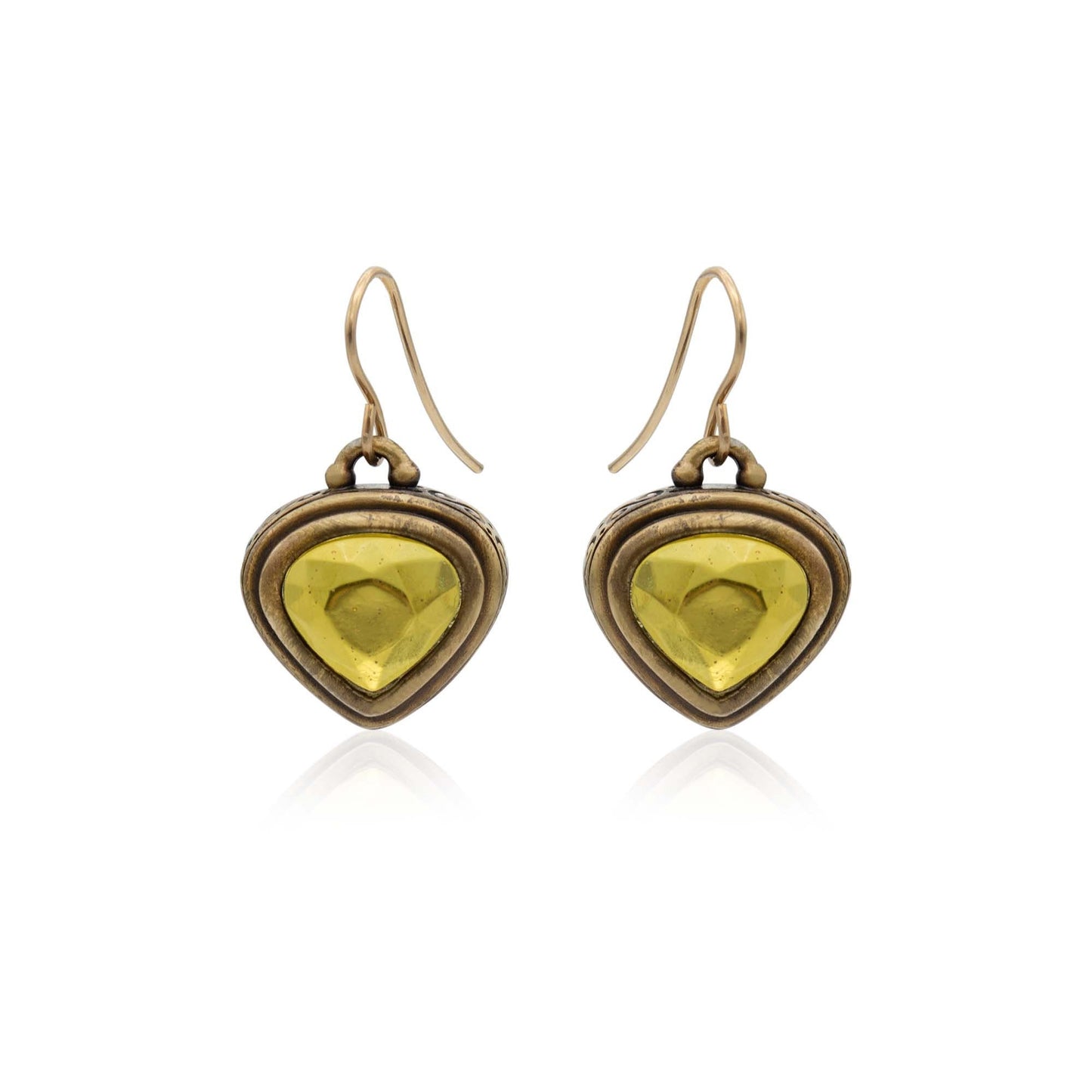 Vintage Oscar De La Renta Antique Brushed Gold Bead Dangle Post Earrings #OSE-2406