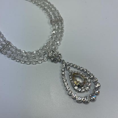 Vintage Oscar De La Renta Beautiful 16" Yellow & ClearAustrian Crystal Necklace Antique Jewelry Designer Antique Jewelry for Women Bride