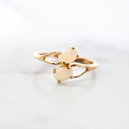 Vintage Ring 1970s Genuine Opal Women's Ring Antique 18k Gold October Birthstone Opals Jewelry Womans Handmade #R1300 - Never Worn