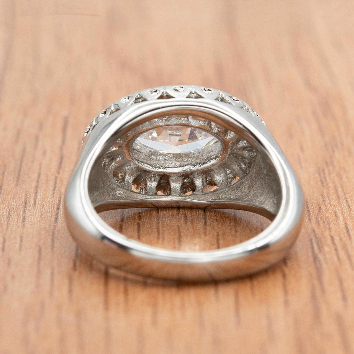 Vintage Ring 18k White Gold Electroplated Edwardian Style Marquise Cubic Zirconia Ring Gold Statement Womans Rings Antique Jewelry