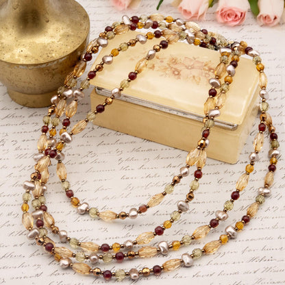 Vintage Oscar De La Renta Freshwater Pearl with Glass and Resin Beads. Antique Jewelry Designer Jewelry