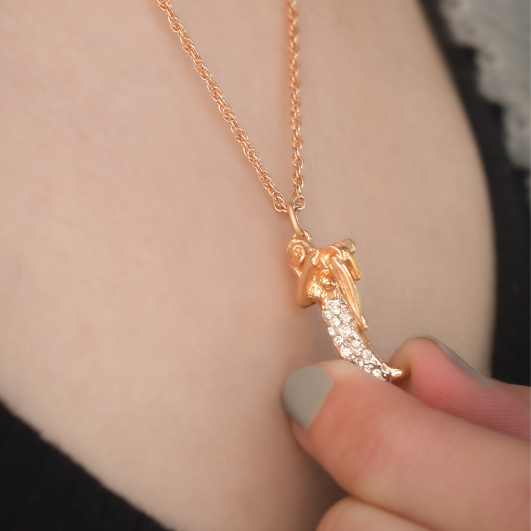 Vintage Gold Electroplated Zodiac Pendant Necklace with Austrian Crystals jewelry image 1