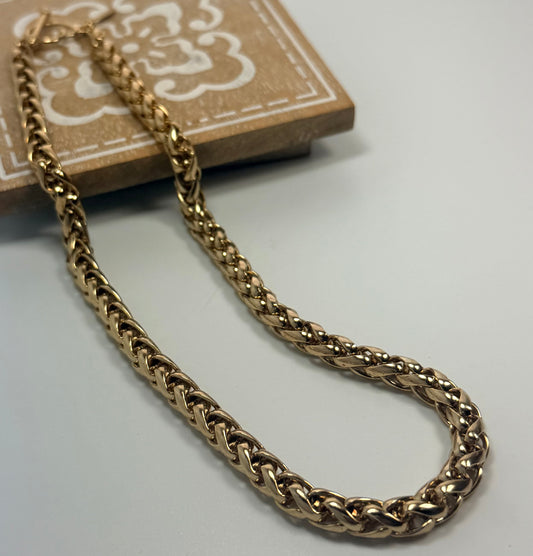 Womens Vintage Oscar de la Renta Gold-Plated Link Chain Necklace  16" Toggle Closure