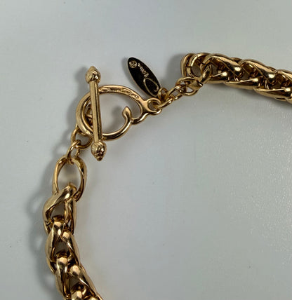 Womens Vintage Oscar de la Renta Gold-Plated Link Chain Necklace  16" Toggle Closure