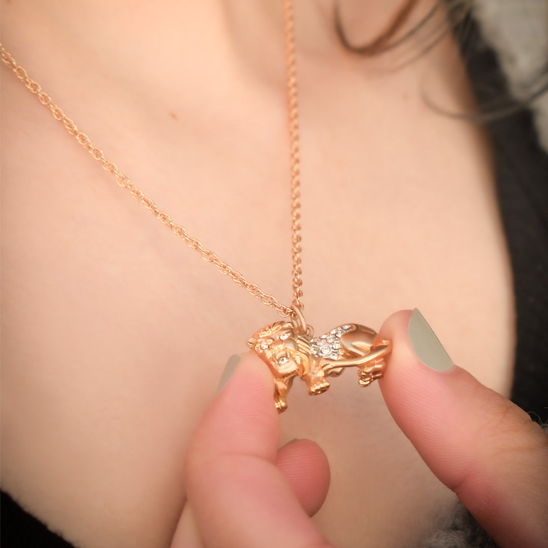 Vintage Gold Electroplated Zodiac Pendant Necklace with Austrian Crystals jewelry image 1