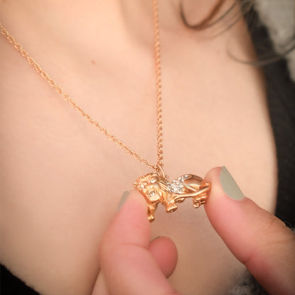 Vintage Gold Electroplated Zodiac Pendant Necklace with Austrian Crystals jewelry image 1