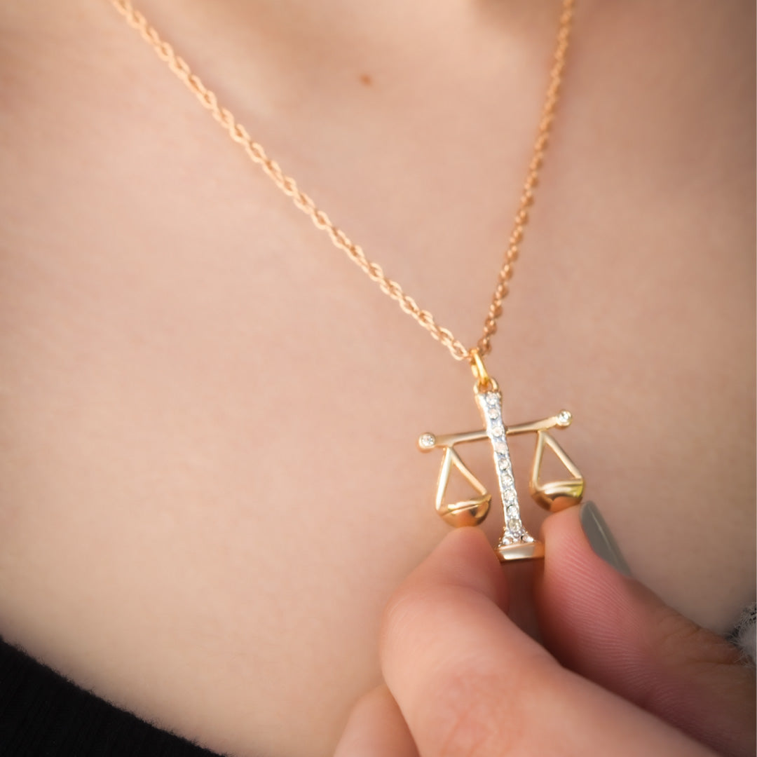 Vintage Gold Electroplated Zodiac Pendant Necklace with Austrian Crystals jewelry image 1