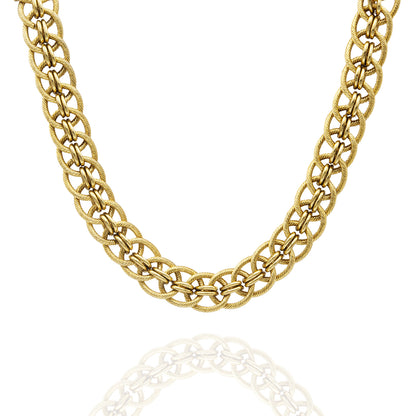 Vintage Oscar De La Renta 17 Inch Yellow or White Gold Plated Link Chain Necklace Women's Vintage Designer
