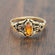 Vintage Austrian Crystal or Cubic Zirconia Stone Ring 18k Gold Electroplated Made in the USA