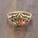 Vintage Austrian Crystal or Cubic Zirconia Stone Ring 18k Gold Electroplated Made in the USA