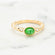 Vintage Ring Cabochon and Clear Crystal 18kt Gold Antique Womans Ring R2683