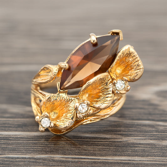 Smoke Topaz- Gold / 4