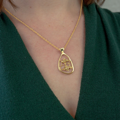 Vintage Gold Astrology Zodiac Pendant Necklace