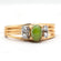 Vintage Jewelry Genuine Stone or Austrian Crystal Ring, Plated in 18kt Electroplated Yellow Gold Made in the USA