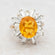 Vintage Austrian Crystal 18k Yellow Gold Electroplated Womens Antique Cocktail Ring Made in USA