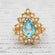 Vintage Ring Victorian Style Genuine Opal or Austrian Crystals 18k Gold Womens Rings
