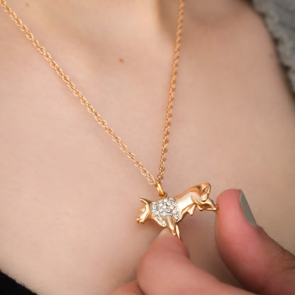 Vintage Gold Electroplated Zodiac Pendant Necklace with Austrian Crystals jewelry image 1