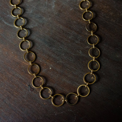 Vintage Designer Oscar de la Renta Linked 16 Inches Long 1/2" Rounds Necklace OSN-115LG