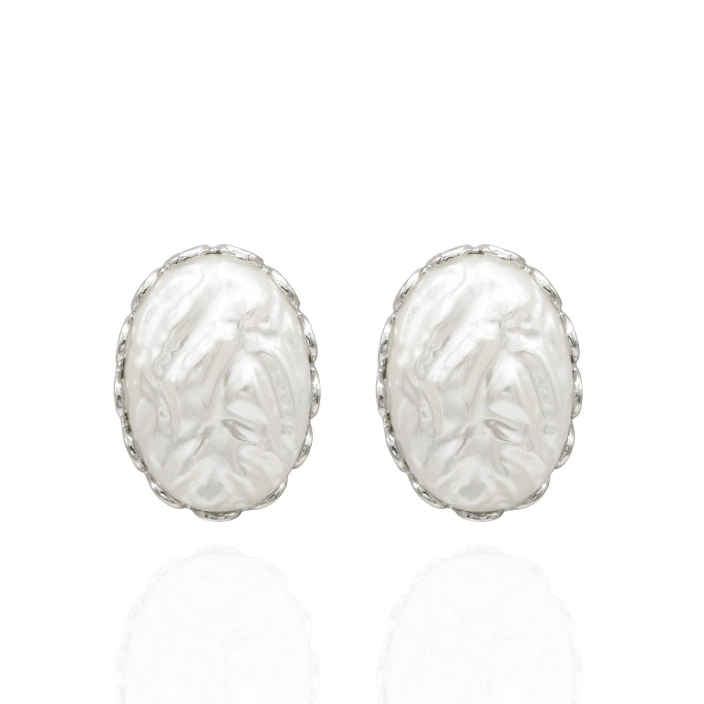 Vintage Womens Pearl Earrings Silver Classic Antique Post Button Earring. Mabe Pearl Great Birthday gift for June Birthdays or Mother's Day