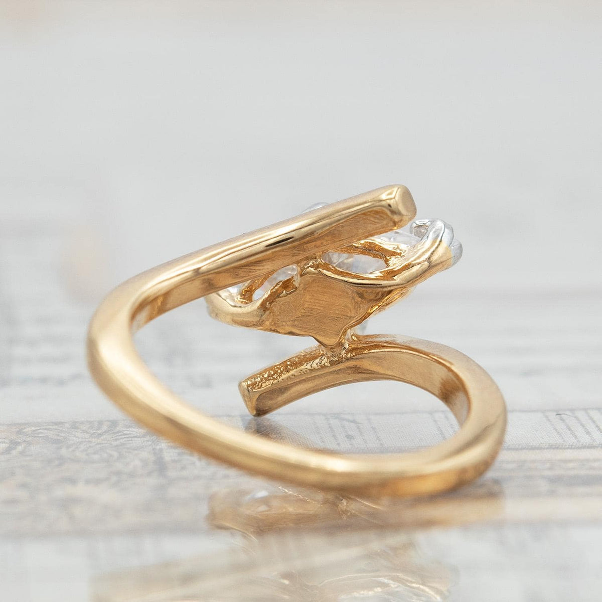 Vintage Marquise East West Setting Cubic Zirconia Ring 2 Ct Solitaire Engagement Ring