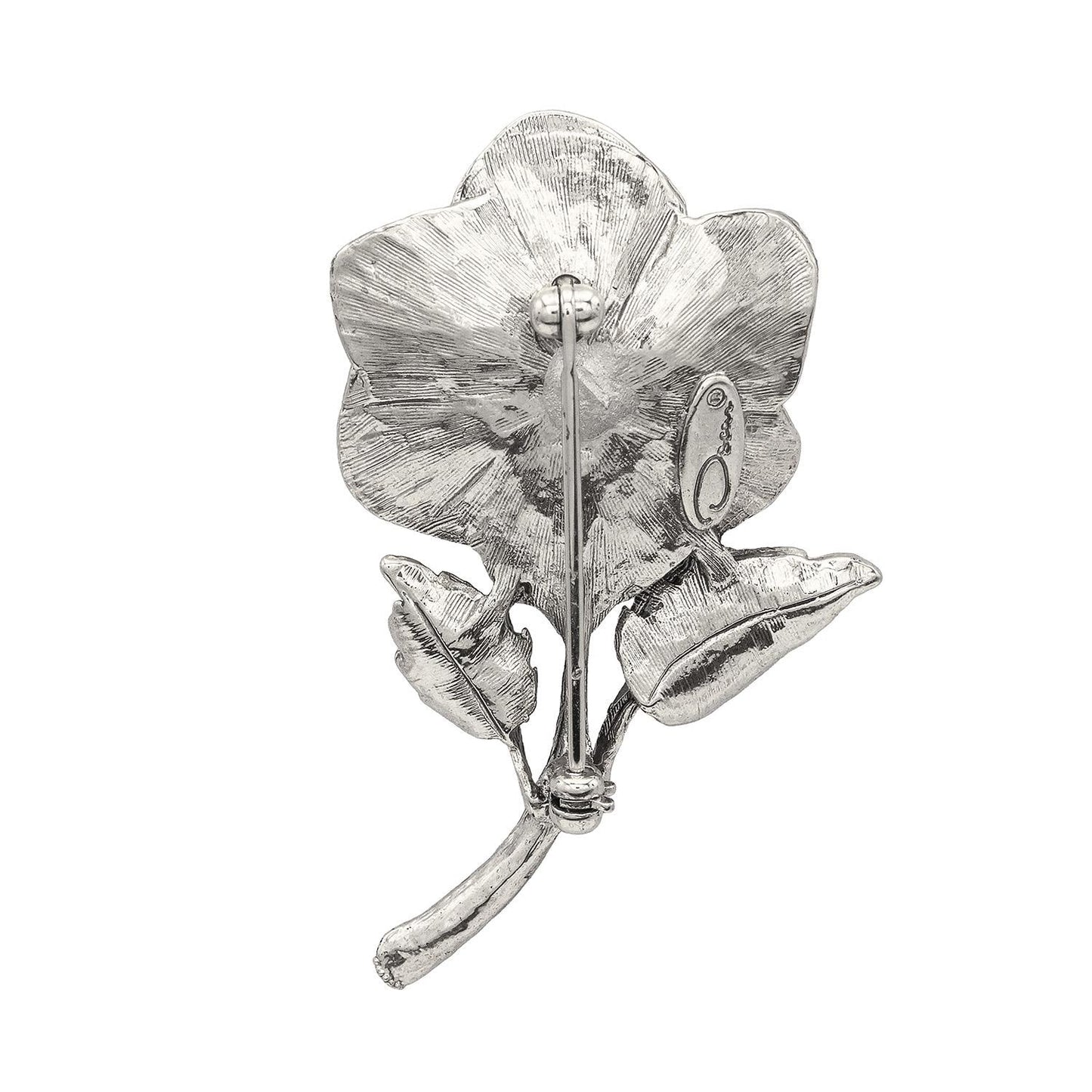 Vintage Oscar de la Renta Rose Brooch White Gold Pin Luxury Designer Jewelry Womans Antique Estate Jewelry