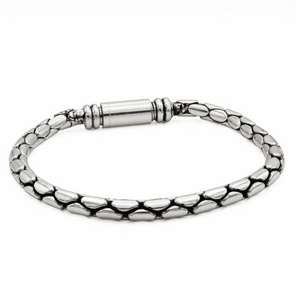 Vintage Oscar De La Renta 7.5" Antiqued White Gold Tone Bracelet Bracelets Jewelry Handmade Antique Designer for Women Magnetic Clasp