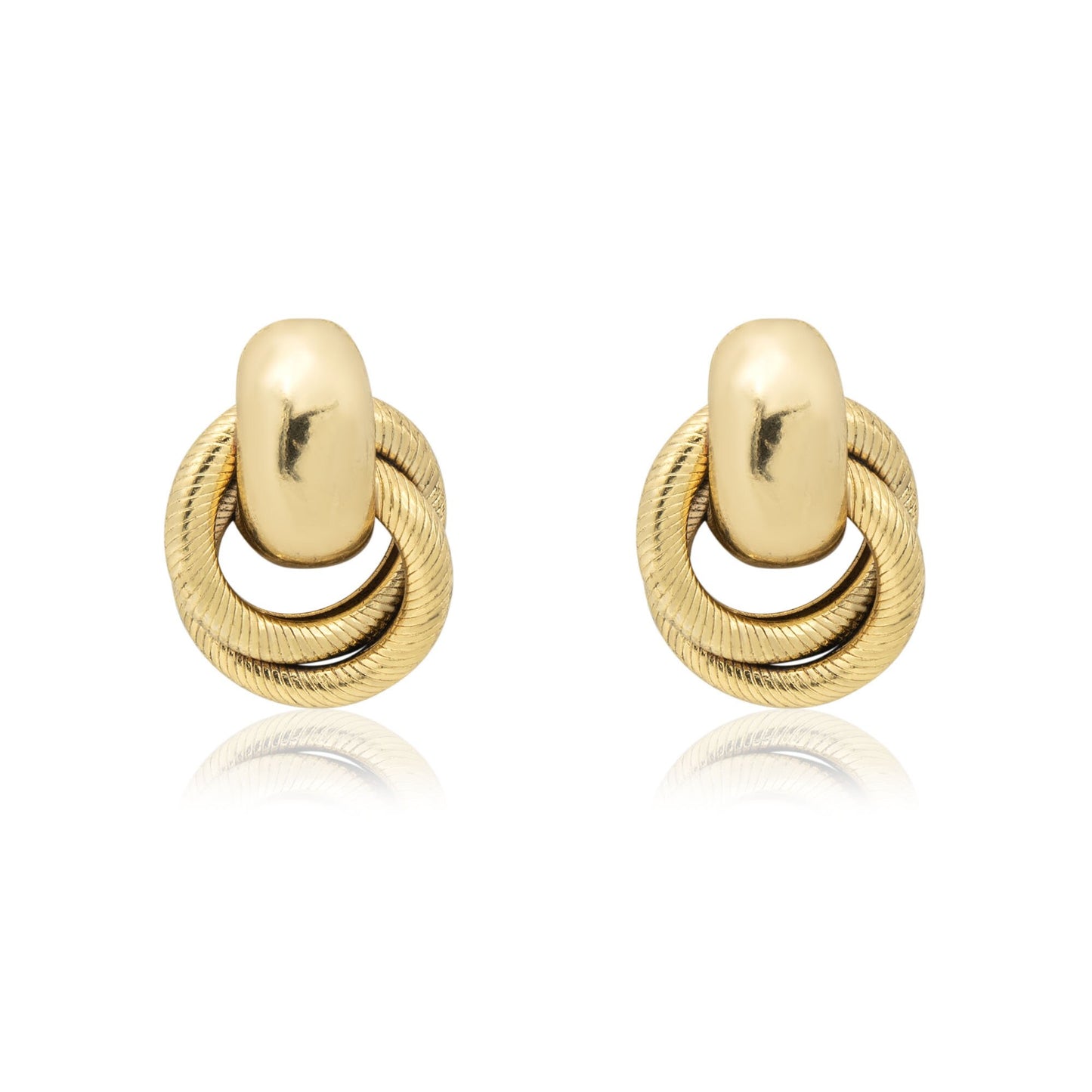 Vintage Women's Earrings Oscar de la Renta Antique Gold Pierced Earrings for Women OSE-4373