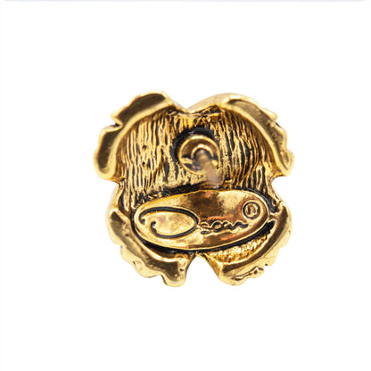 Vintage Oscar De La Renta X Gold Tone Earrings Stamped with OSCAR Logo #OSE-610