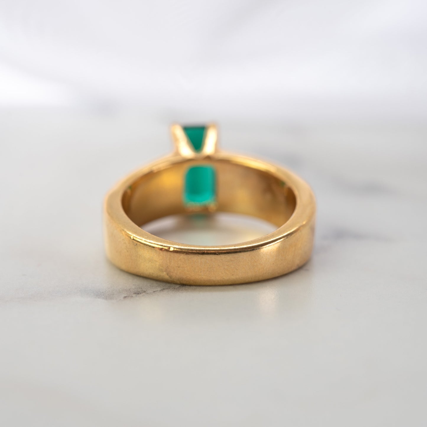 Women's Vintage Ring Emerald and Clear Crystals 18kt Gold Electroplate Women's Antique Ring May Birthstone