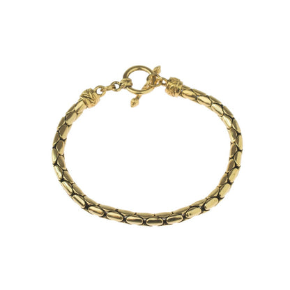 Vintage Oscar De La Renta 7.5" Antiqued Gold Tone Bracelet #OSB-130-G