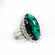 Vintage Ring Crystal Surrounded by Clear Crystals 18kt Yellow Gold Electroplated