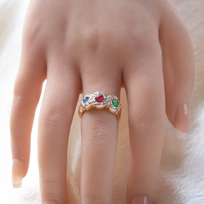 Women's Vintage Ring Pearl or Multi Color Emerald, Sapphire, Ruby Crystal Cocktail Band Ring