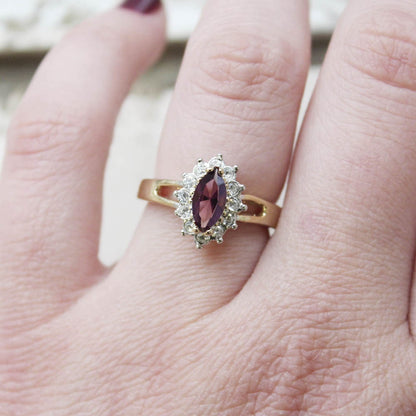 Vintage 1980s Aquamarine Austrian Crystal Ring with Clear Crystal Halo - 18kt Yellow Gold Electroplated jewelry image 1