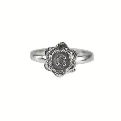 Vintage Edwardian Era Flower Ring - 18k White Gold Electroplated with Clear Austrian Crystal jewelry image 1