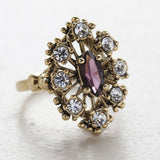 Crystal Gold Clear Austrian Amethyst