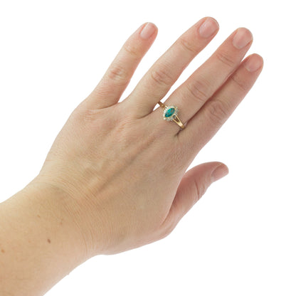 Vintage 1980s Zircon and Clear Austrian Crystal Ring - 18kt Yellow Gold Electroplated - Made in USA jewelry image 1