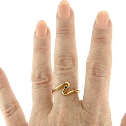 Vintage 1980s Cubic Zirconia Solitaire Ring - 18k Yellow Gold Electroplated - Made in USA jewelry image 1